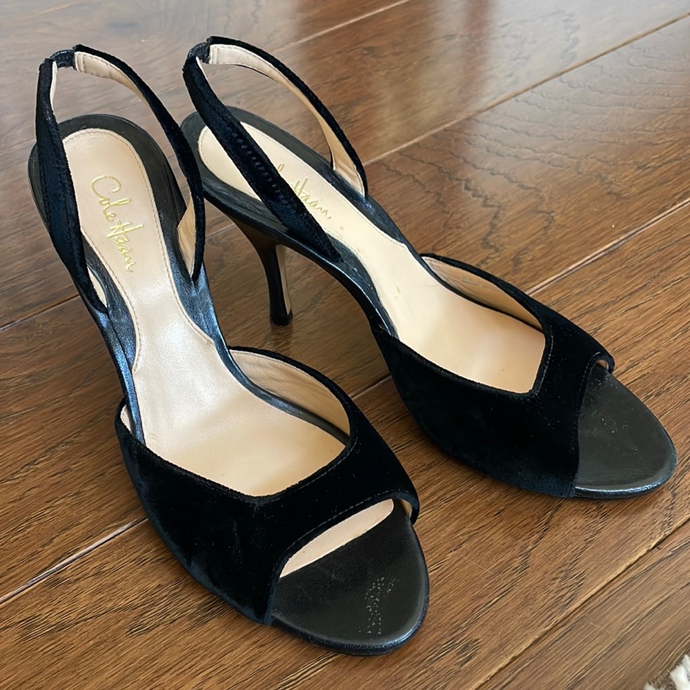 Cole Haan Black Slingback Stiletto Heels